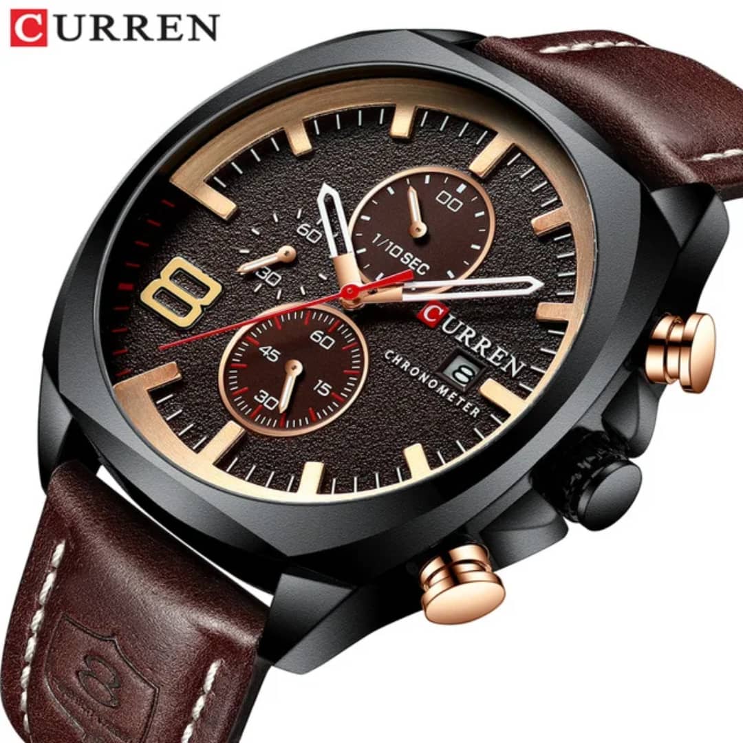 Curren leather wristwatche